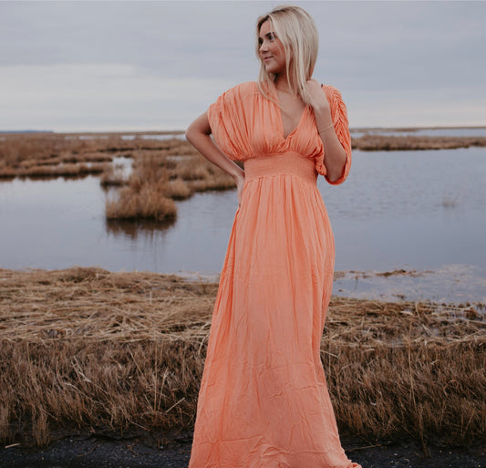 Take Me Away Maxi Dress - Melon