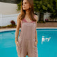 Washed Linen Knot Strap Romper