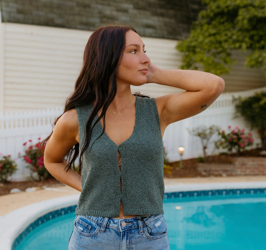 Hook & Eye Knit Sweater Vest