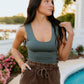 Double Layered Scoop Neck Tank