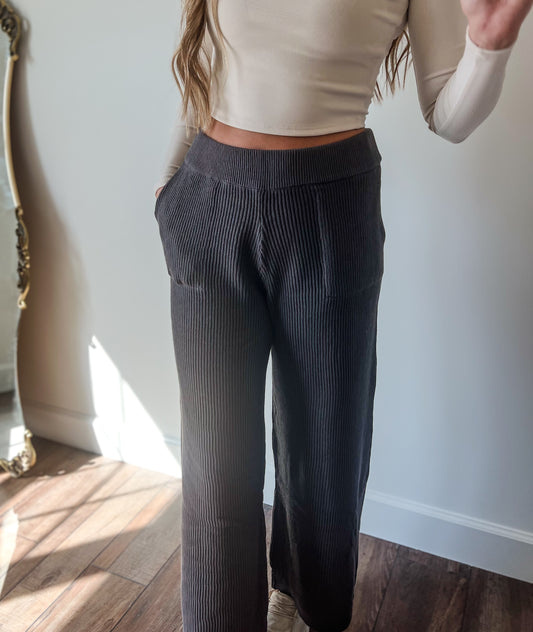 Charcoal Relaxed Sweater Pants